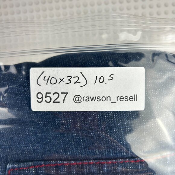 Urban Label Y2K Baggy Skater Jeans 40x32 Blue Red‎ Stitched 90s Wide Leg Gothic - Picture 9 of 9